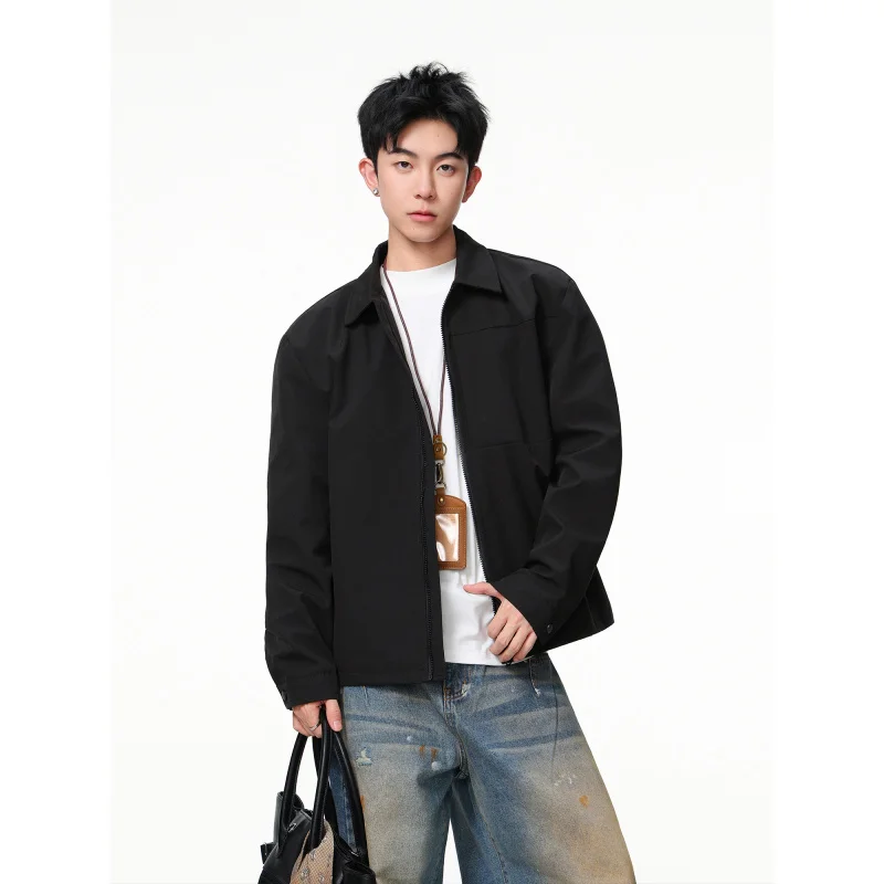 GIOIOMen's Jacket，2025Spring and Autumn New Style Turn-down Collar Simple Loose Casual Men's Jacket，Men's Clothing