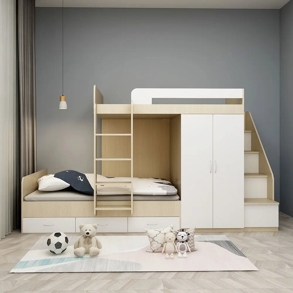 Staggered bunk beds, bunk beds, multifunctional children's rooms, bunk beds, space-saving tatami combination beds