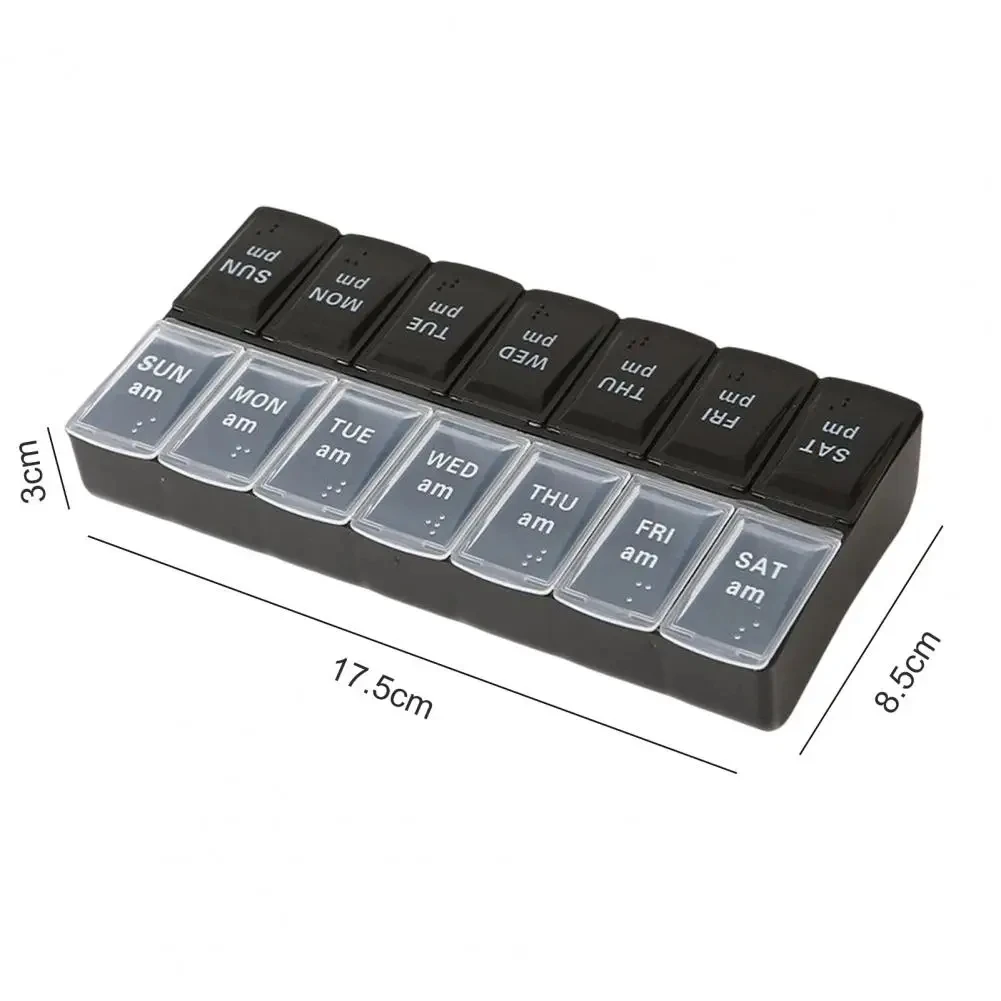 Portable Pill Storage Box 7 Days Medicine Box Weekly Tablet Holder Storage Organizer Container Case Pill Box Splitters
