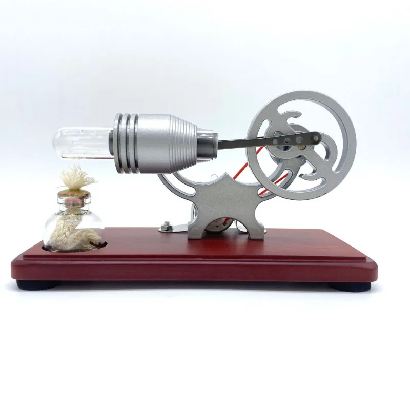 Stirling Engine Power Generation Model Wooden Bottom Plate Generator Science Education Experiment Kit Toys