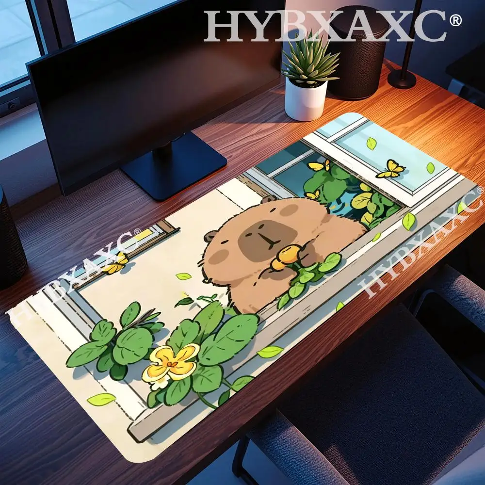 

HYBXAXC Kapibala Mouse Pad High Quality Kawaii Office Accessories Capybara Rubber Mats Girl and Boy Keyboard Expansion Capybara