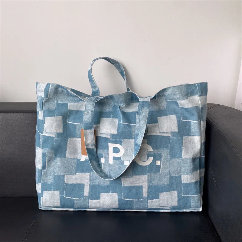 

Women Denim Tote Bag with Interior Pocket Handbag Casual Large Purse Hobo Bag for Work Shopping Travel