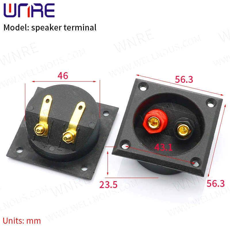 Car Stereo Speaker Box Terminal Connector 2-Way Banana Jack and Plugs Subwoofer Plugs Speaker Box Terminal Binding Post