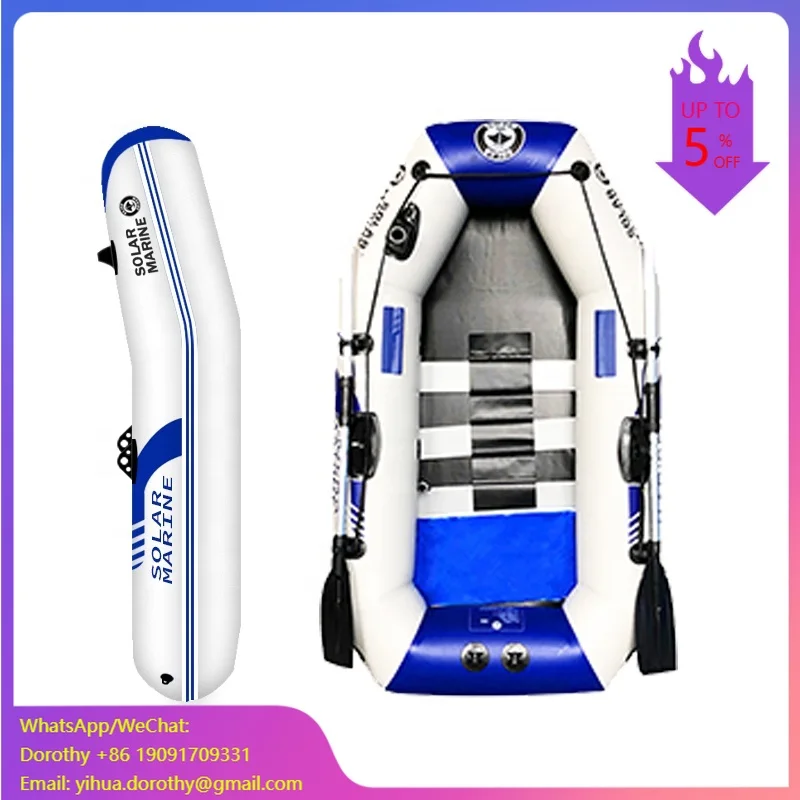 

Solar Marine One Person PVC Rowing Boat Fishing Kayak Inflatable Boat 1.75M Wear-resistant Folding With Free Accessories