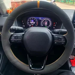 Customize DIY Comfortable Suede Leather Car Steering Wheel Cover For Honda Civic 11 XI 2021-2022 Car Interior Car Accessories