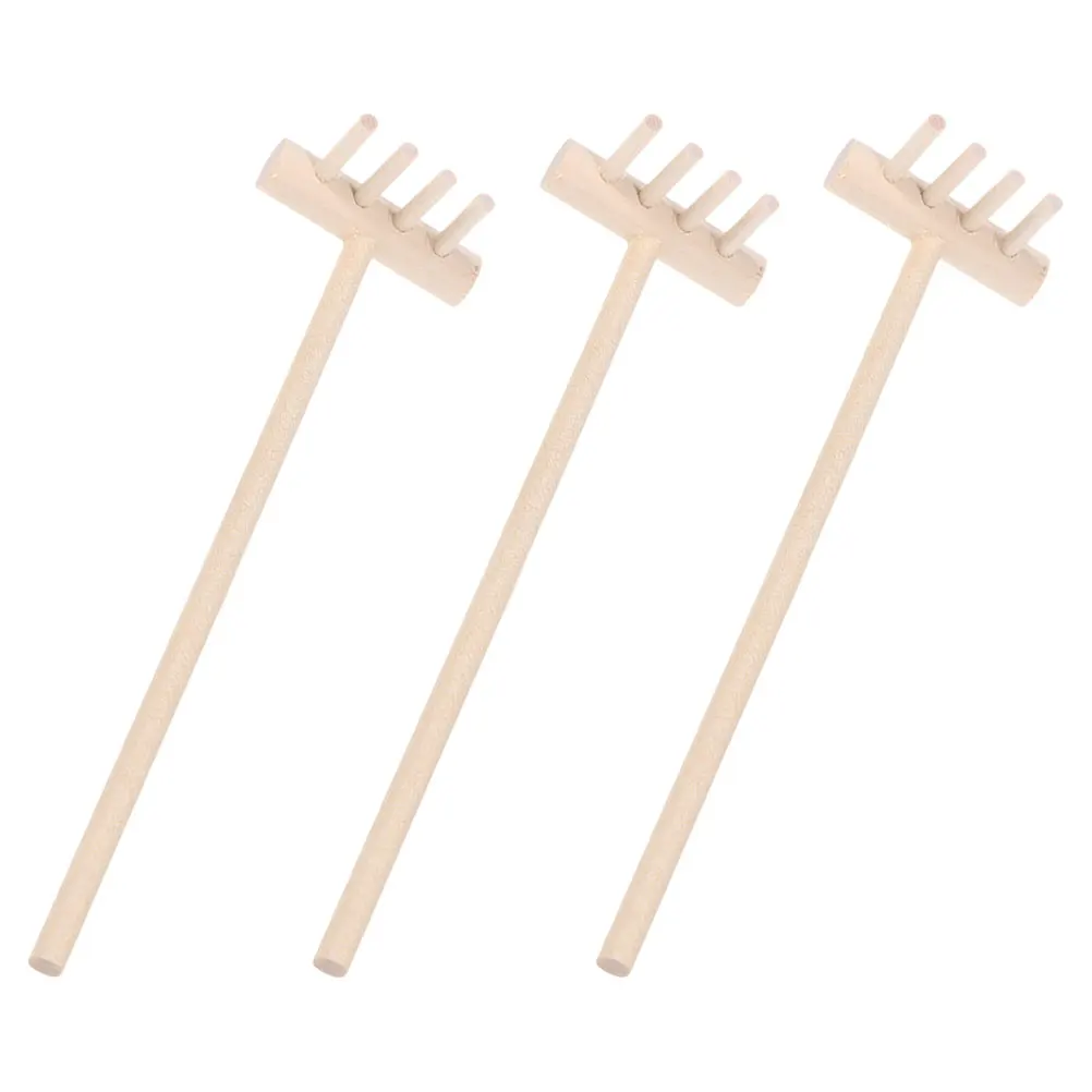 

3 Pcs Mini Zen Sand Rakes Japanese Style Bamboo Small Garden Sandbox Accessory Office Desktop Tool Reusable Decor