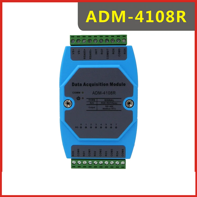 

ADM-4108R 8DO switching value output acquisition module 8-channel relay output module RS485