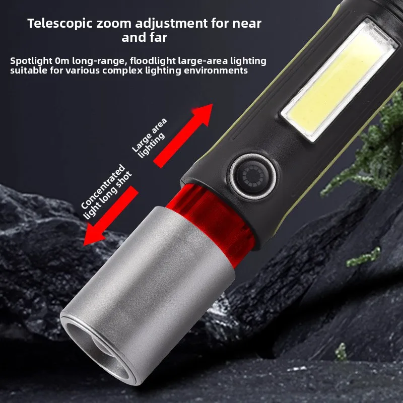 New Emergency Multifunctional Long-range Flashlight Work Light Side Lamp Outdoor Camping High-brightness Flashlight Wholesale