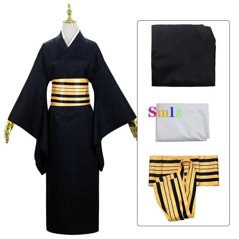 Nakime Cosplay Anime Costume Kimono Wig Suit Halloween Black Uniform for Women Men