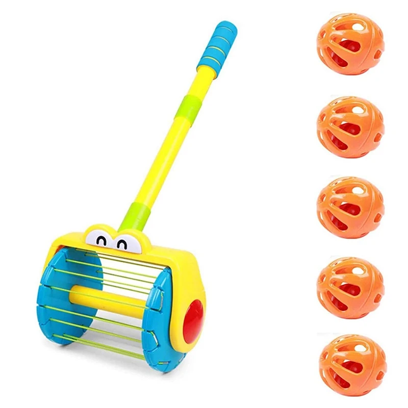 Electric Push Walker & Whirl Scoop A Ball Launcher Walker Set Kids Pretend Play Vacuum Cleaner Cleaning Tools Toy