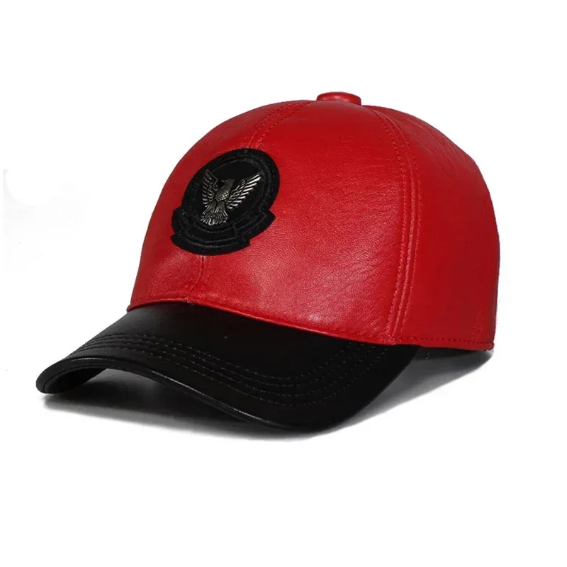 

Exclusive Korean Genuine Leather Ponytail Baseball Caps For Men/Women Youth Eagle Locomotive Hip-Pop Bone Leisure Hat