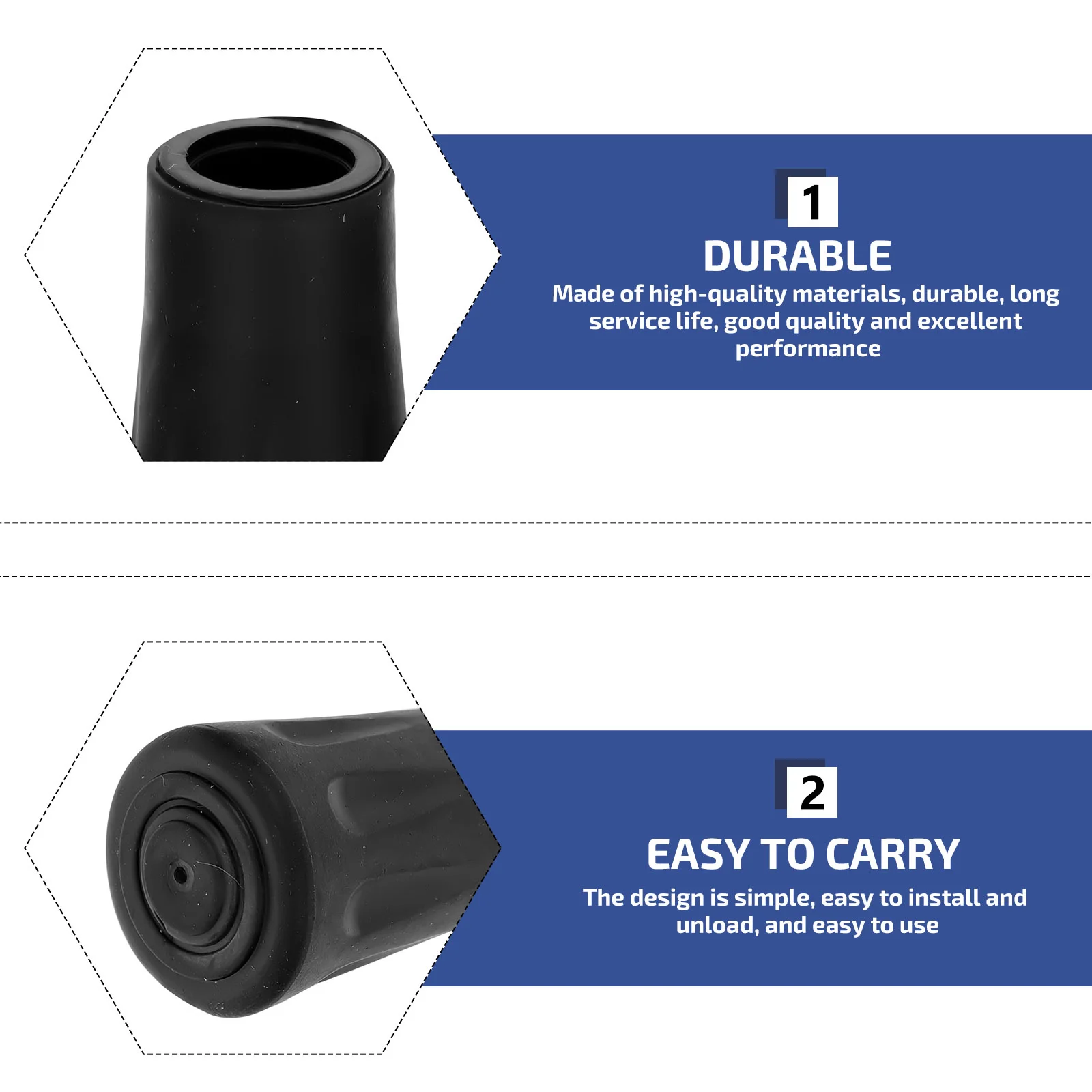 

10 Pcs Anti- Tip Cover Hiking Pole Protectors Trekking Pads Accessories Black