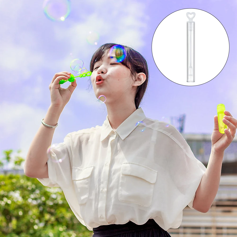 50pcs Wand Set Transparent Blowing Bubble Bottle For Kids Outdoor Activities Carnival Awards Giant Bubbles Fun Empty Solution