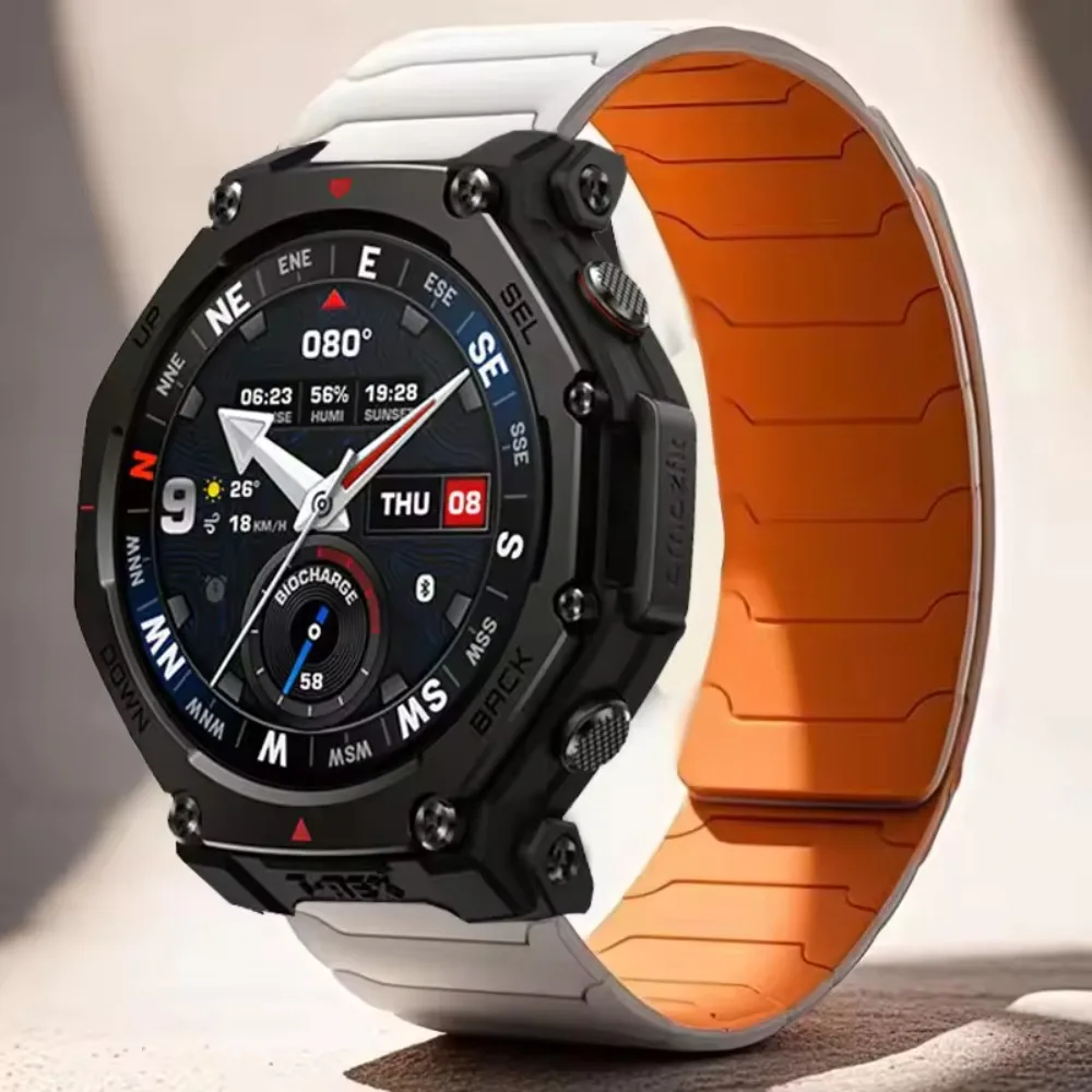 20/22mm Silikonarmband für Amazfit T-Rex3 Pro 48/44mm Helio Balance 2 Bip 6 Magnetisch Verstellbares Band für Amazfit Active 2 Correa