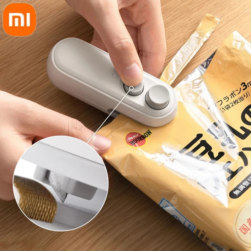 Xiaomi Mini Heat Bag Sealing Machine Package Sealer Bags Plastic Food Sealer Clip Bag Handheld Sealer Food Packaging Heat Sealer