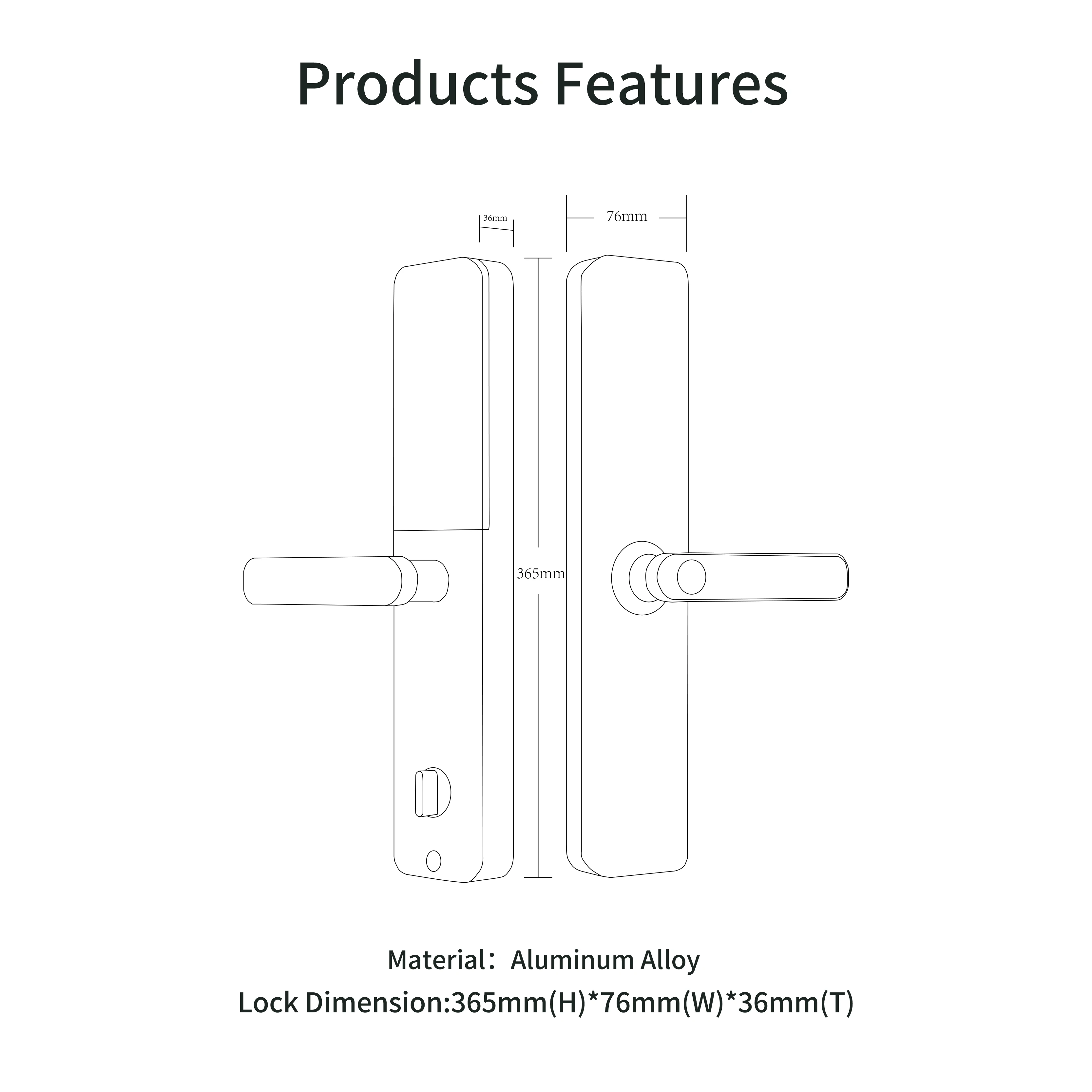 Wifi Fingerprint High Security Hotel Smart Door Lock With Tuya APP TTLOCK  Waterproof Electric Digital Wifi Mobile Lock