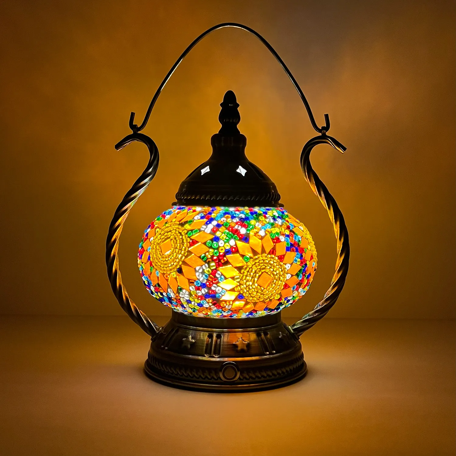 USB Charging Camping Light Exotic Romantic Turkish Handmade Stained Glass Bed and Breakfast Desk Lamp