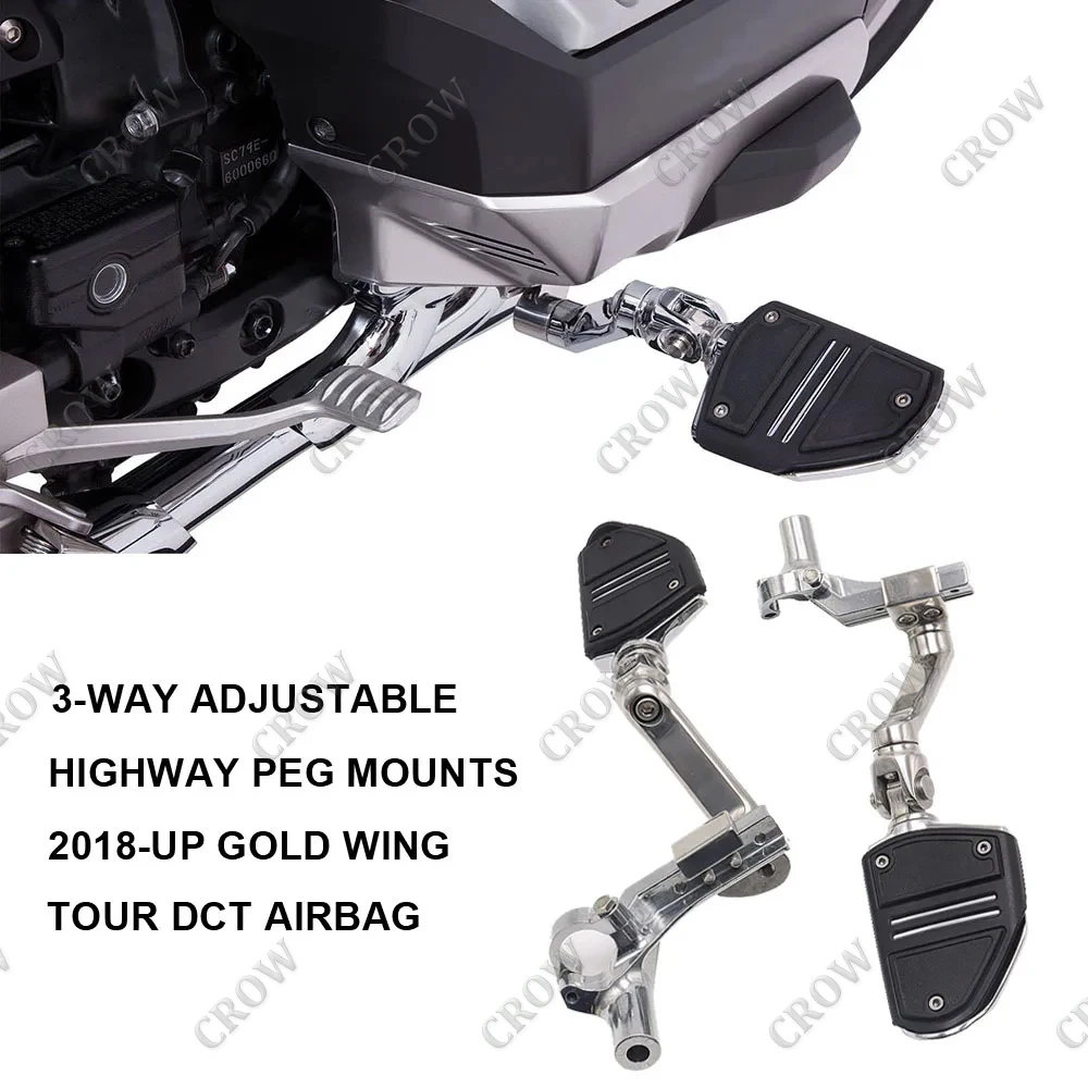 

3-Way Adjustable Highway Peg Mounts For Honda GoldWing GL1800 Tour DCT Airbag F6B 2022 Motorcycle Engine Guard Bar Cruise Pedal