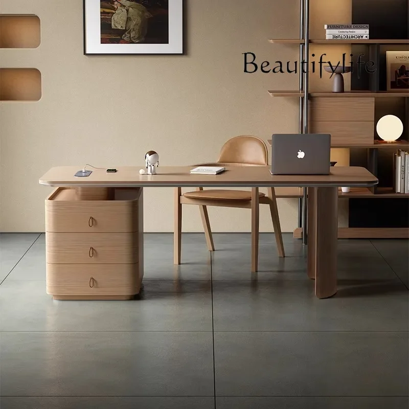 

C63 Design Sense Creative Computer Table Solid Wood Desk Italian-style Home Desk Light Luxury Modern High-end