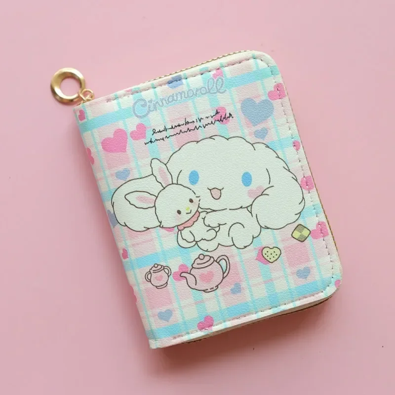 Sanrio Series Cartoon Wallet Cute Kawaii Short Zipper Purse Female Student Wallet Card Bag Small Fresh Fashion KT Coin Purse New