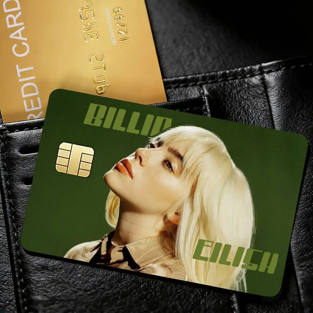 SINGER B-Billie E-Eilish Credit Card Skin Stickers For VISA Bank Bus Metro Access Card Protective Film Cover Sticker