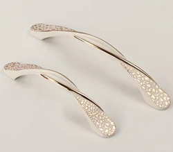 European Lvory White Rose Gold Furniture Handle Kitchen Cabinets Knob Drawer Wardrobe Cupboard Sliding Door Dresser Pull Handles