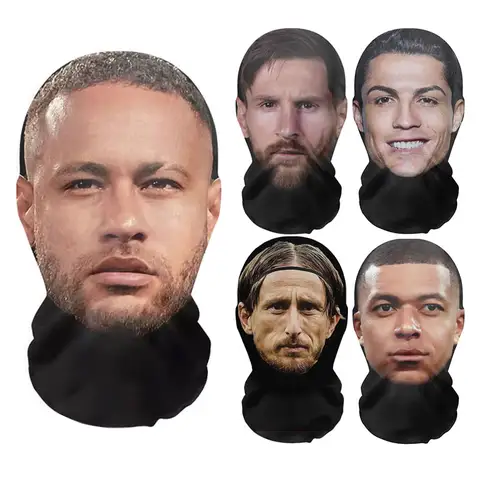 3D 재미있는 패턴 메쉬 페이스 마스크 헤드 커버 – 파티 & 코스프레 소품, UV 보호 기능, Neymar 디자인