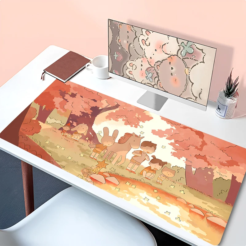 

Unicorn Star Pink Mousepad Large Kawaii Gaming XL Mouse Pad Cute Purple Sakura Desk Pad Gaming Laptop Non Slip Gamer Cabinet Mat