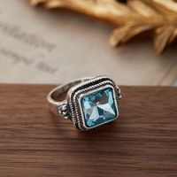 Vintage Trend Geometric Floral Women's Rings Niche Design Ethnic Holiday Party Accessories Jewelry Gifts