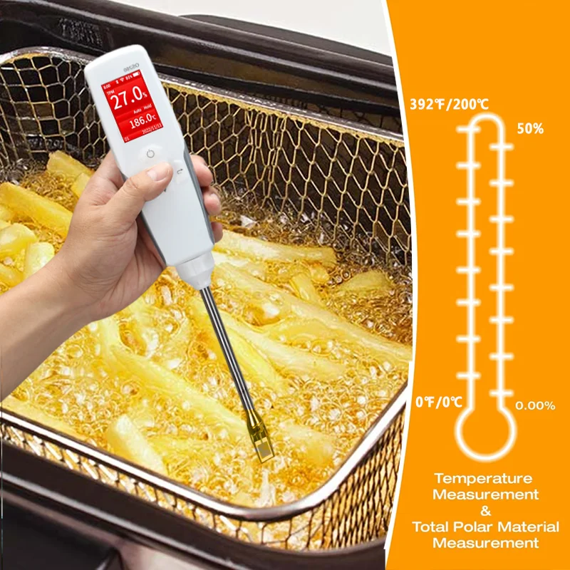 IKEME Portable Cooking Oil Quality Tester High Temperature Fast Measurement TPM Laboratory Cooking Oil Tester Hot