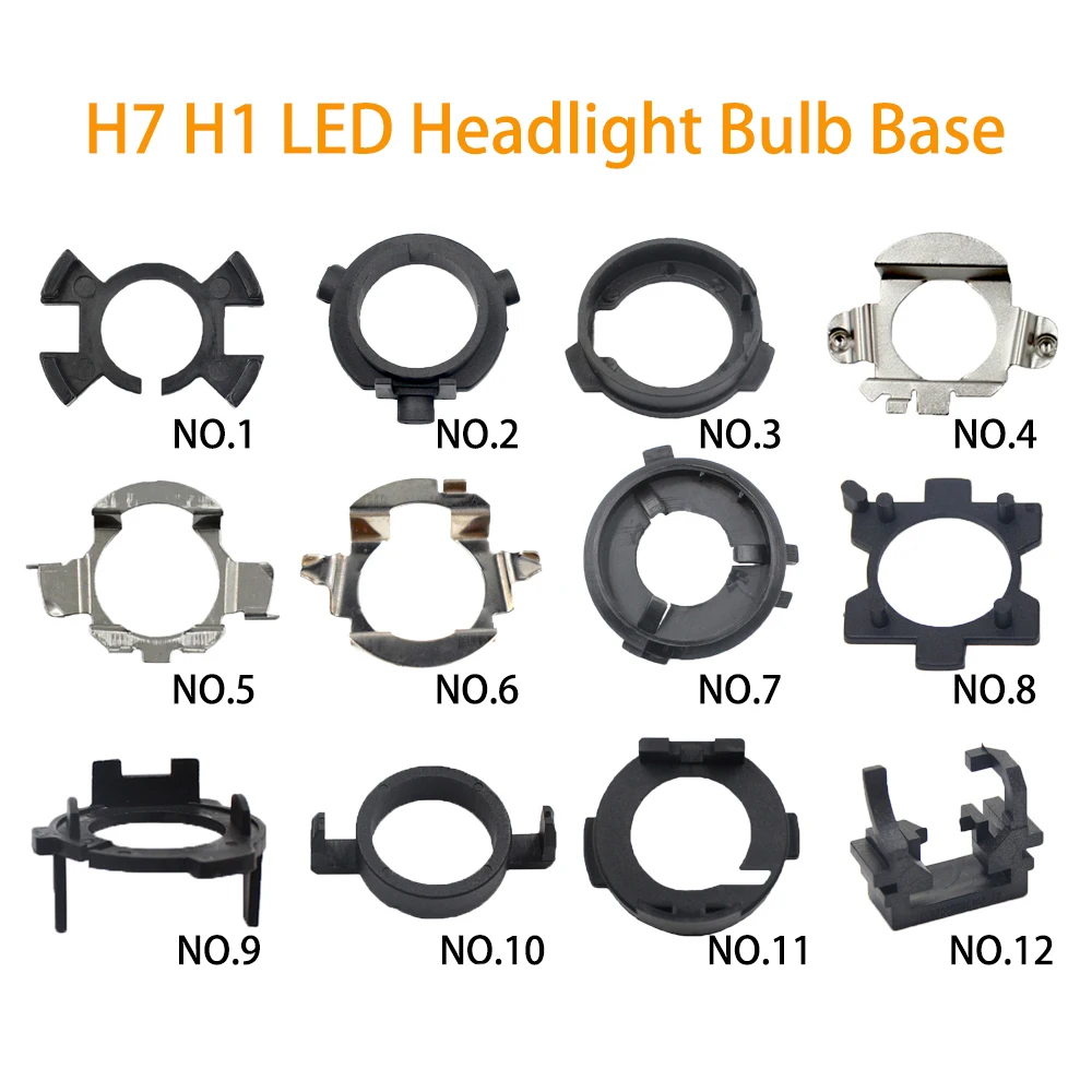 KE LI MI 2Pcs LED Headlight Adapter H1 H7 Car Metal Plastic Retainer Clips Fastener Car Accessories