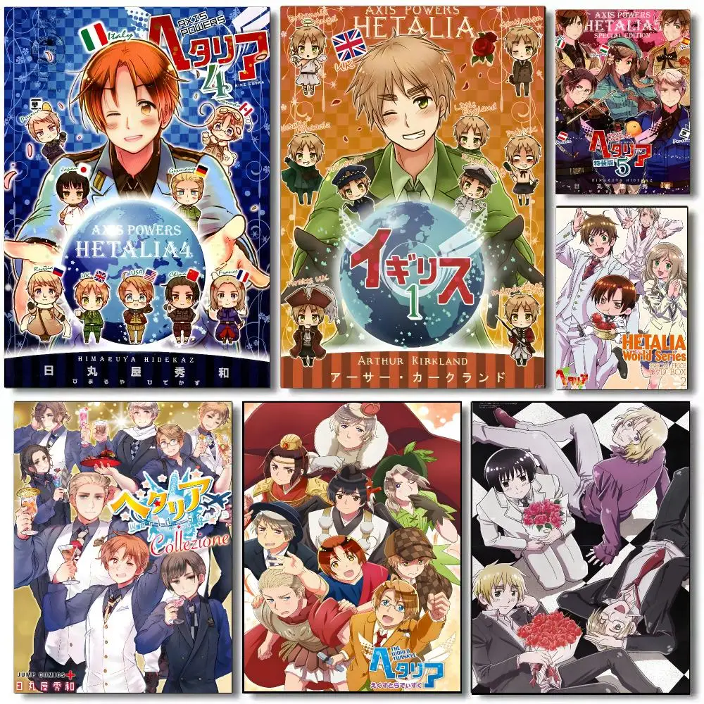 Classic Anime H-Hetalia High-definition Poster Self Adhesive Aesthetic Wall Art Picture for Living Room Home Decoration Gift