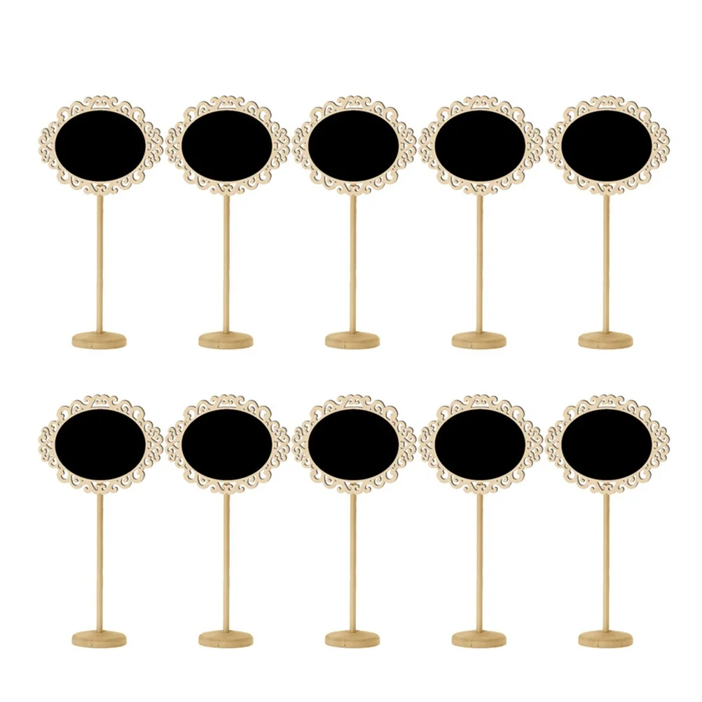 

10 Pcs Oval Blackboard Decoration Mini Chalkboard Signs for Events Message Weddings Party