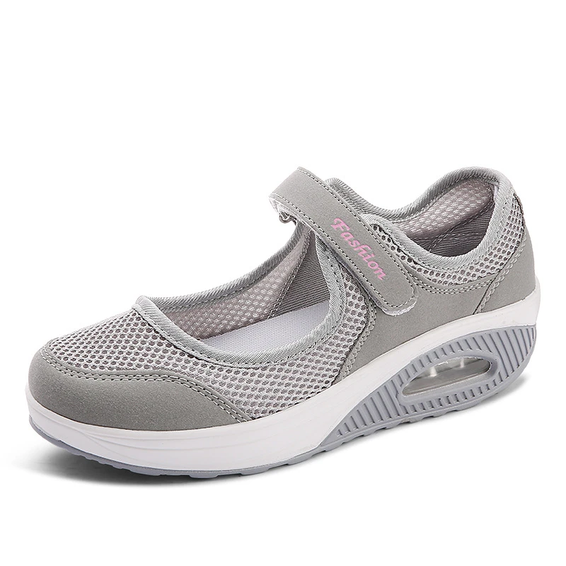 Fashion Summer Women's Shoes Mother Shoes Mesh Shoes Velcro Shake Shoes Comfortable Air Mat Shoes Mesh Cloth Surface Elderly
