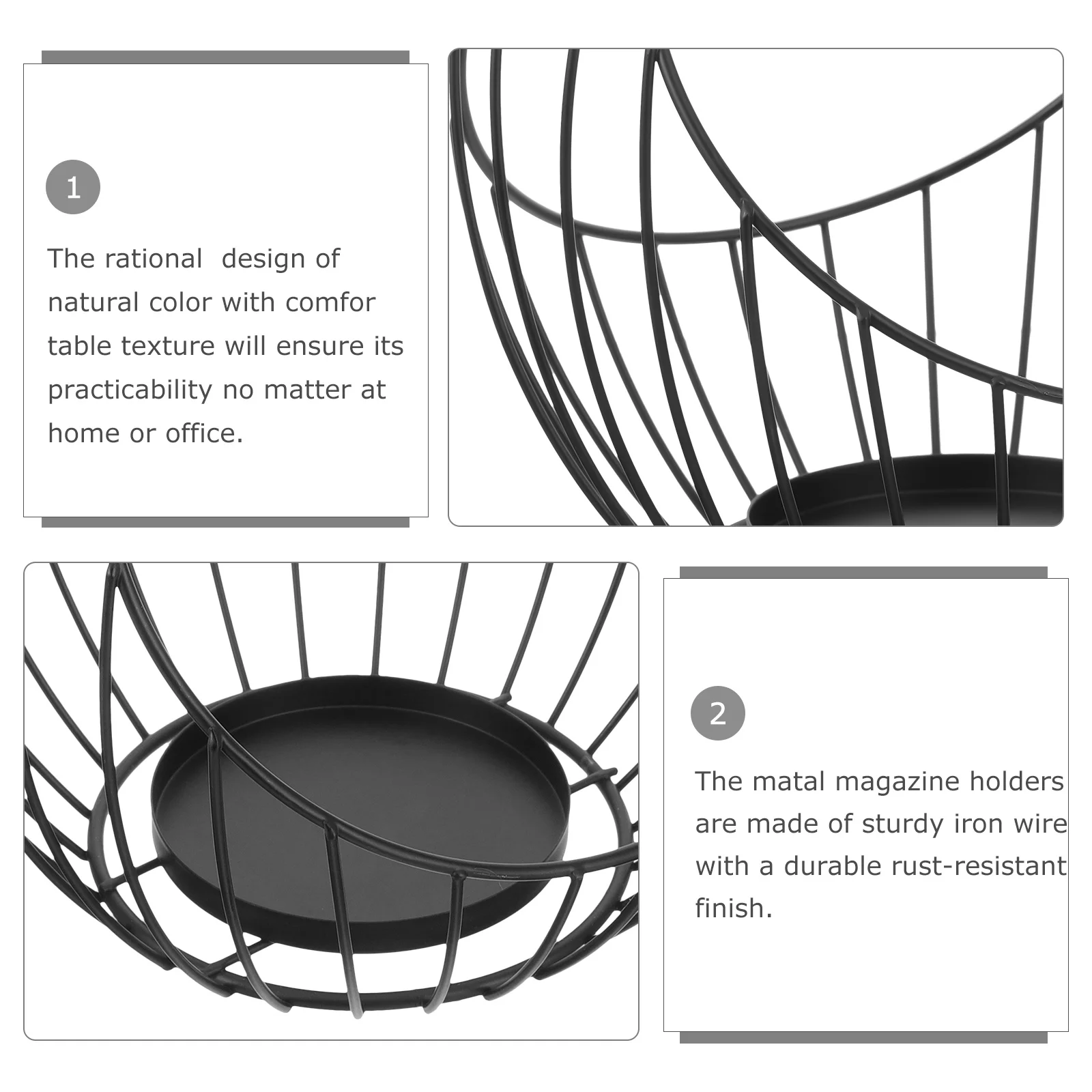 

Book Stand Storage Basket Hanging Holder Newspaper Rack Magazine Bookshelf Black