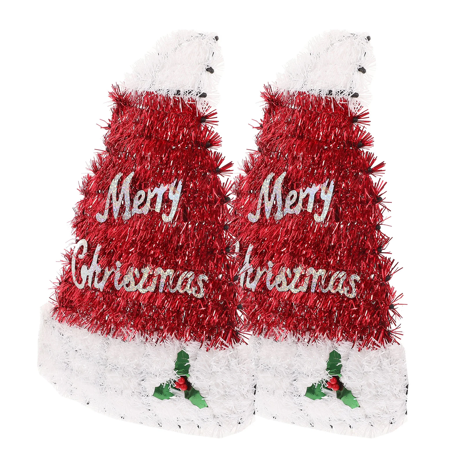 

Ornaments for Christmas Tree Flower Pendant Home Decor Accessories Red Xmas Santa Claus Hat Hanging