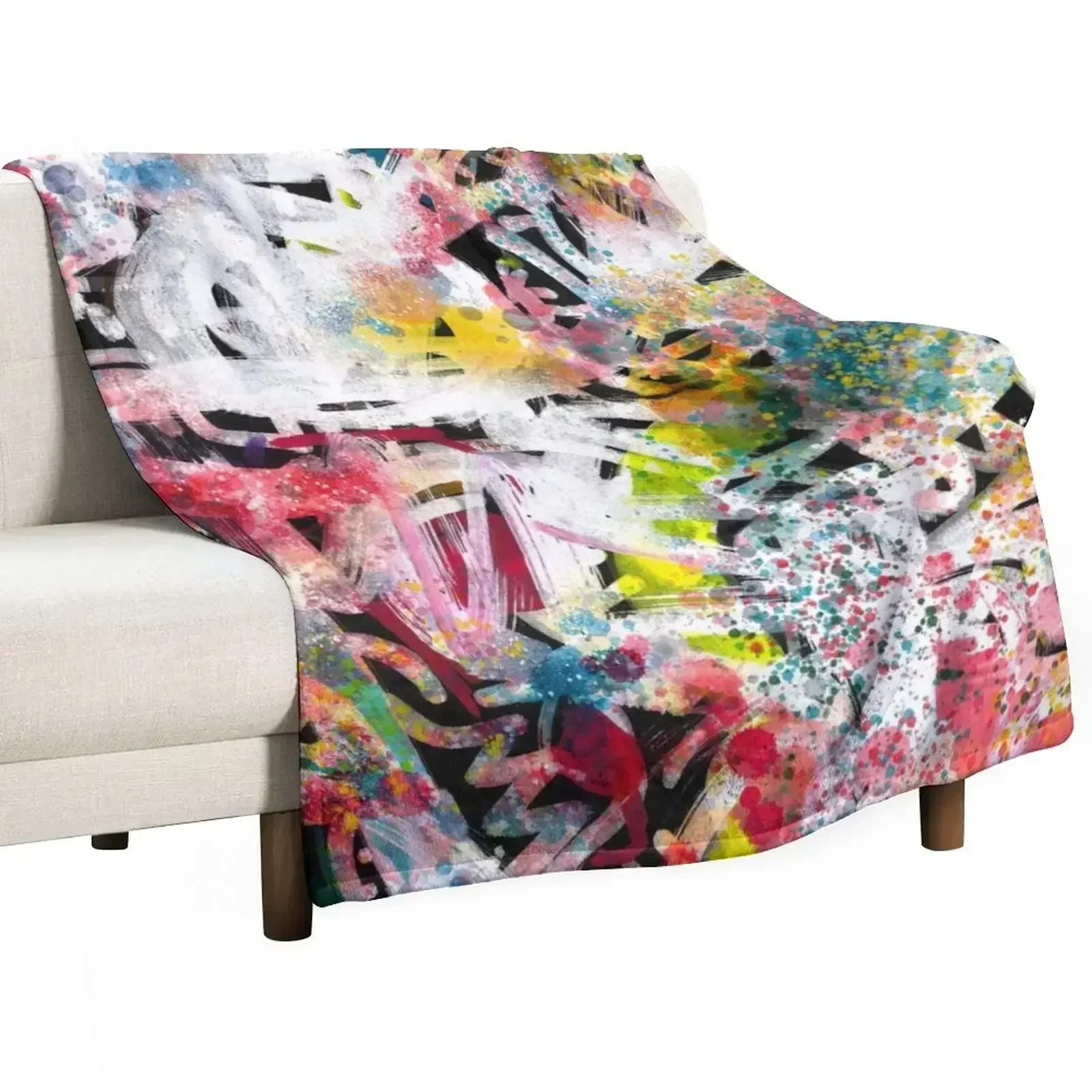 Street Art Abstract Pattern Spray Splatter Texture Graffiti Throw Blanket Comforter Soft Blankets