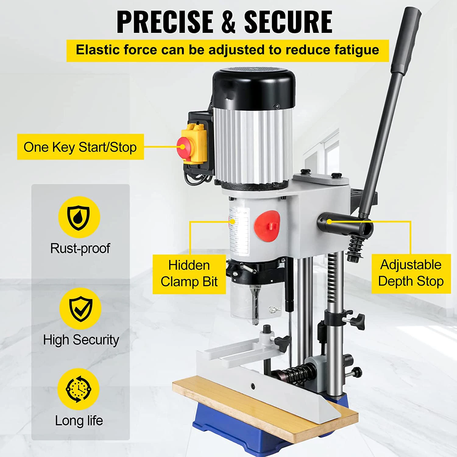 3400RPM Mortiser With Chisel Bit Sets Benchtop Mortising Machine