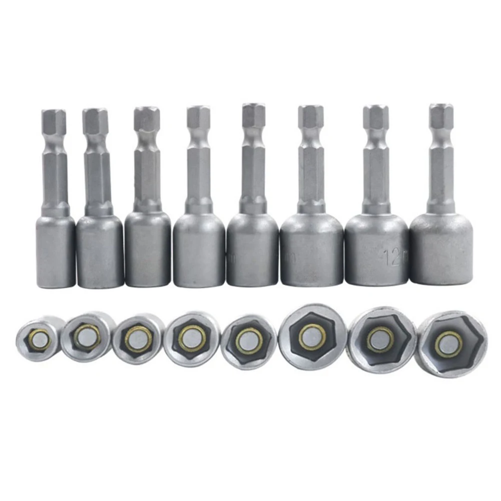 

2PCS Socket Magnetic Nut Screwdriver 1/4in Hex Electric Drill Bit 6-13mm Tool Accessories And Parts Replacement