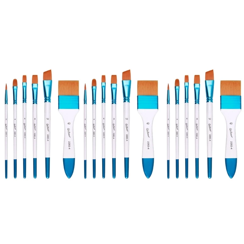 3 세트 아티스트 브러쉬 나일론 헤어 페인트 브러쉬 아크릴 수채화 물감 브러쉬