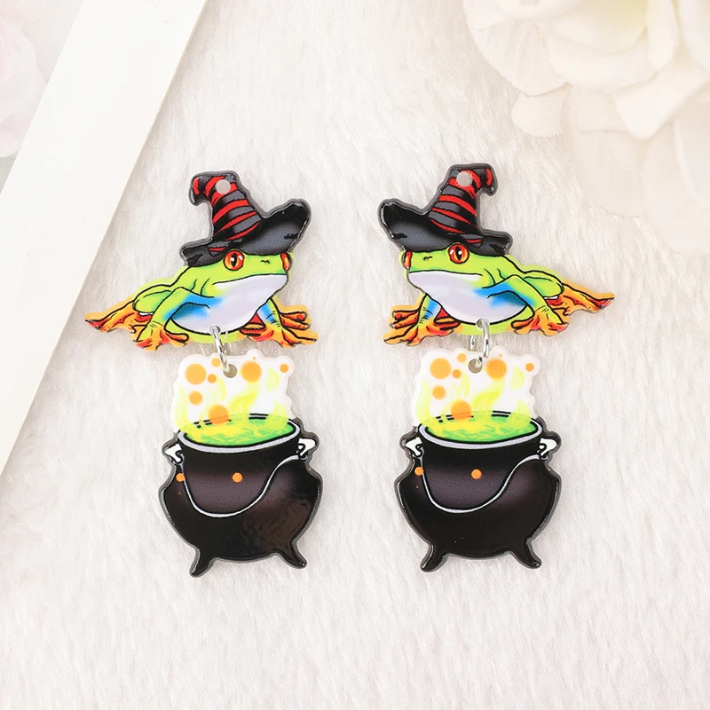6Pcs Christmas Animal Charms  Multicolour Funny Walking Chicken Magic Frog For Necklace Pendant  Diy Making