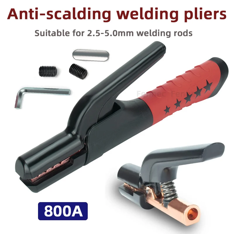 Electric Welding Pliers 800A Heavy Duty Welding Electrode Holder Copper Electrode Clamp Holding Plier All Copper Anti-scalding