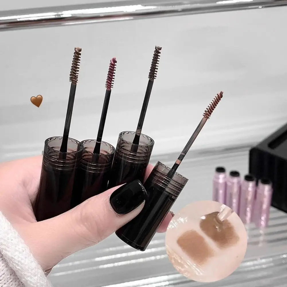 Tinted Brow Mascara Pink, Velvet Matte Waterproof Brow Gel, Korean Style Feathery Brows Makeup, Smudge-Proof Long Lasting