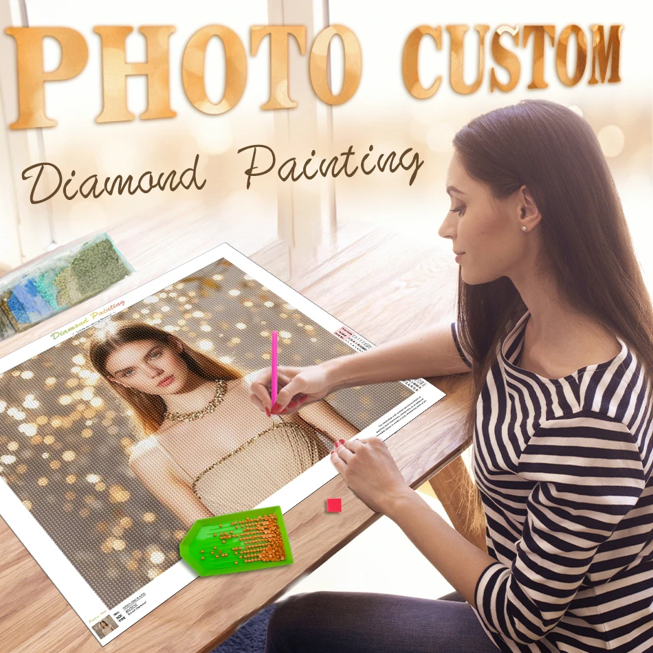 

RUOPOTY Photo Custom Diamond Painting Full Square Drill Full Round Drill Cross Stitch Crystal 5D Diamond Pictures Diy Kit Gifts