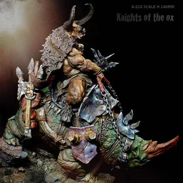 

110mm 76mm Bull Headed Knight Resin Micro Miniature Figure 3D Printed White Model Unassembled Unpainted Not Suitable For Novice