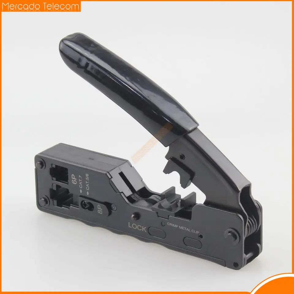 

RJ45 Crimper CAT7 Crimping Tool for Pass Through RJ11 RJ 45 Connector CAT6 CAT5E Modular Plugs With Wire Stripper Cutter