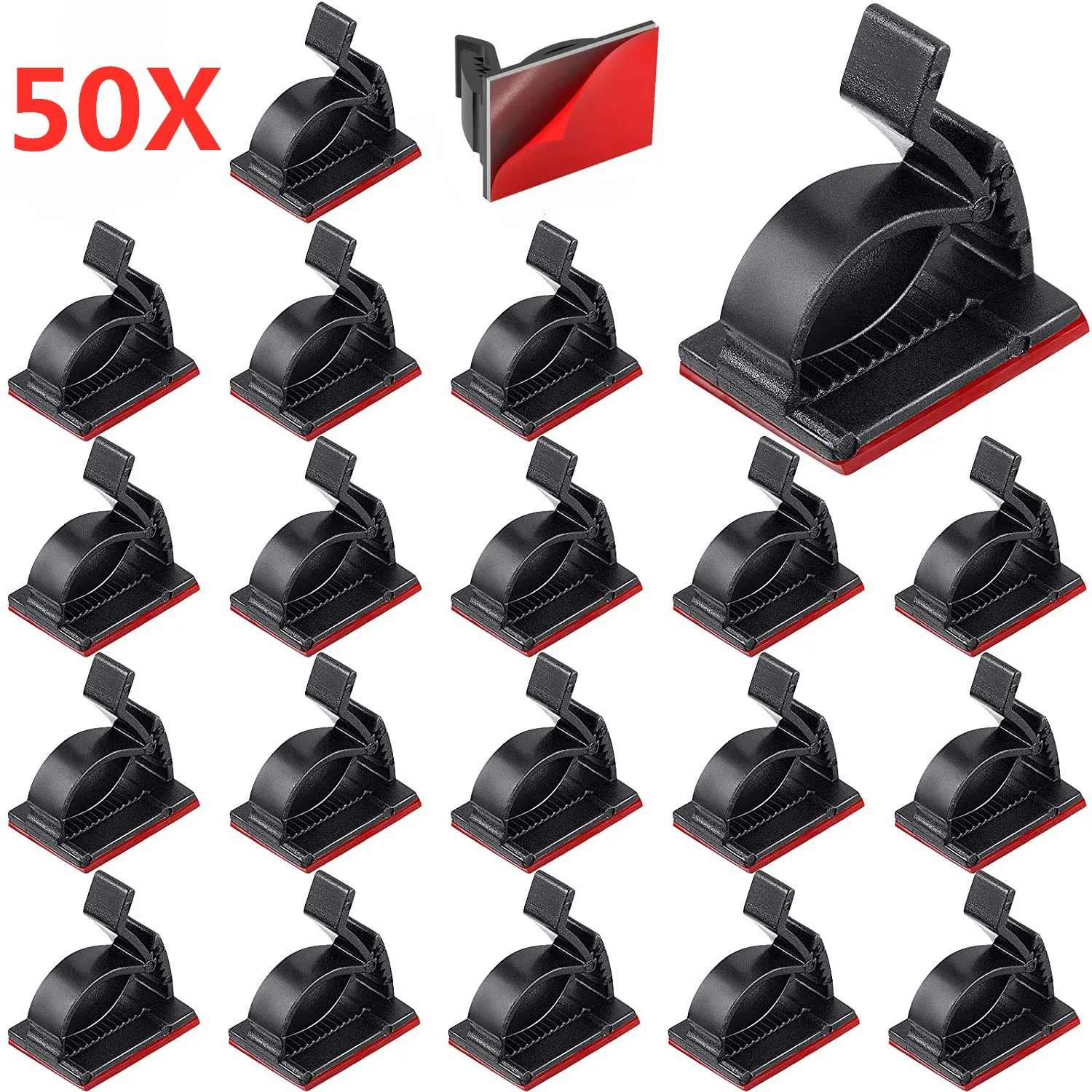 

10/20/50PCS Self-adhesive Cable Organizer Clips Cable Holder Fixer USB Wire Management For Home Office Car GPS Clamp Cord Winder