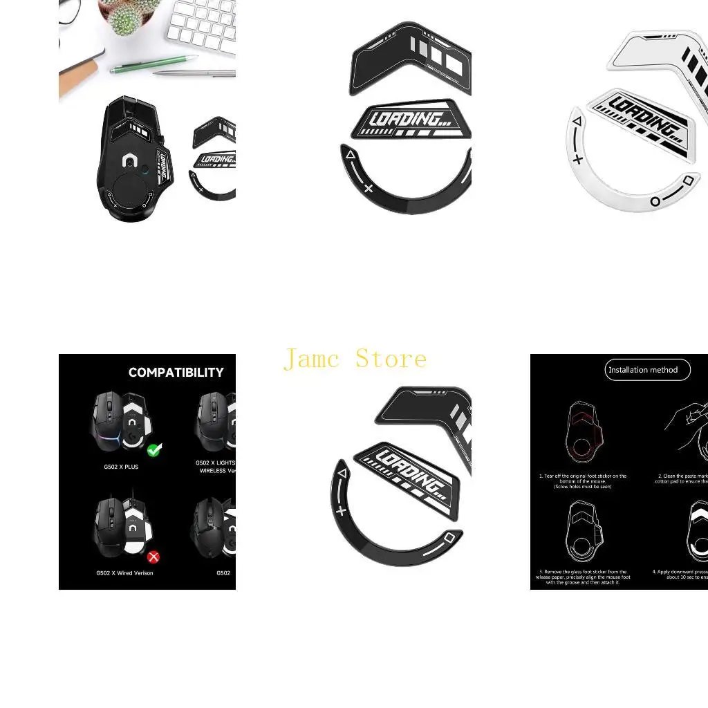 

Наклейки на ножки из закаленного стекла LX0B для подушечек для ног мыши G502, простая установка