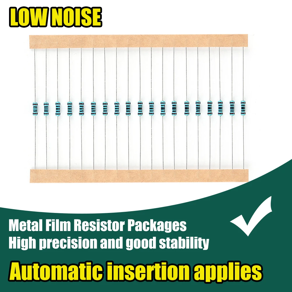 1200PCS/600/300pcs Metal Film Resistor Pack Assorted Kit 30 Kinds 10R-1M Resistance 1/4W 1% Mixed Metal Film Resistance Pack