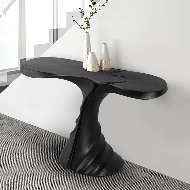 wabi-sabi wind entrance entrance table, designer narrow case end view table, decorative all-solid wood